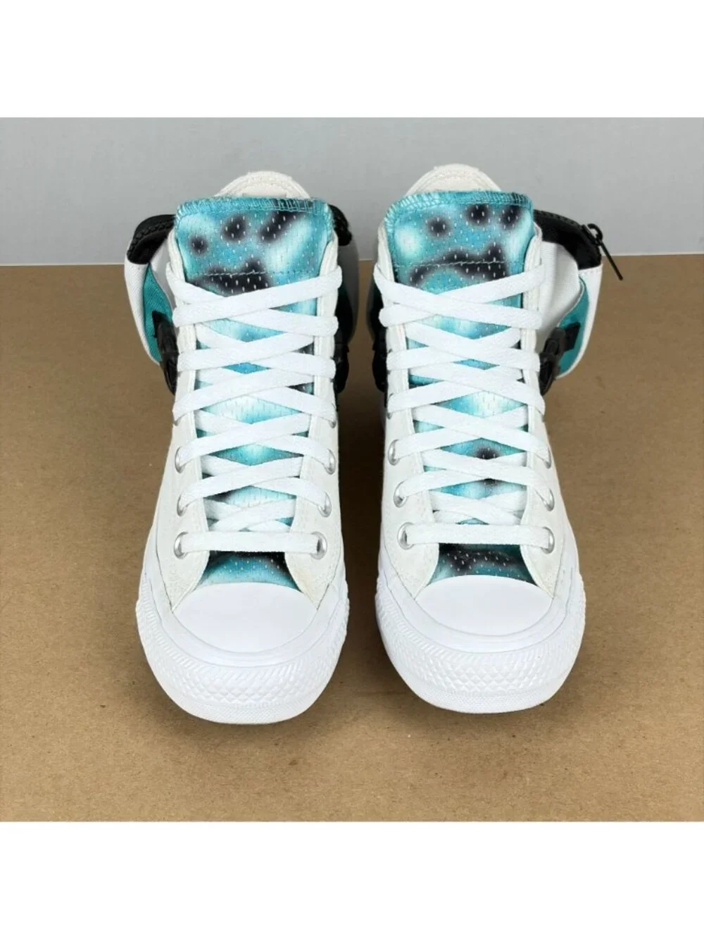 Converse Chuck Taylor All Star Buckle Up High Top Shoes Womens 5 White Teal